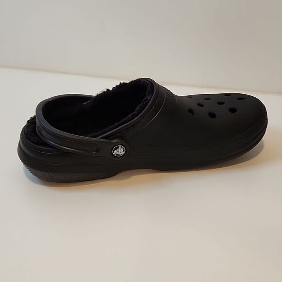 Crocs 203591 Black Faux Fur Lined Dual Comfort Clogs Size Mens 9 Womens 11 NICE! main image 13